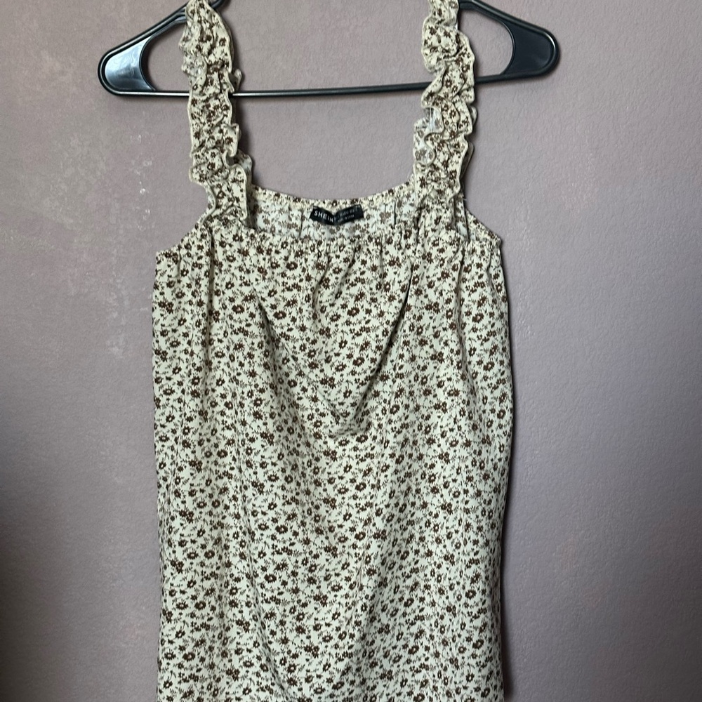 Brown floral top